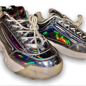 Fila disruptor iridescent shoes with box new